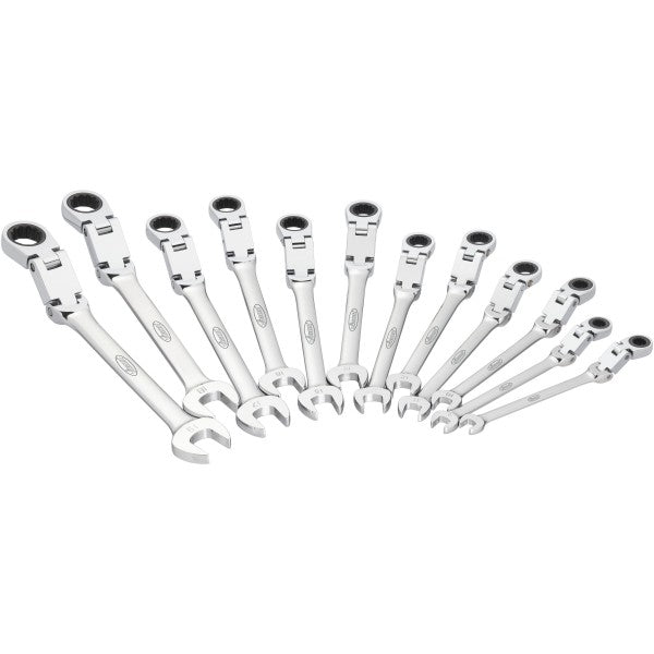 Vigor 12 Point Double Joint Ratcheting Combination Wrench Set V6752/12, 12 Piece