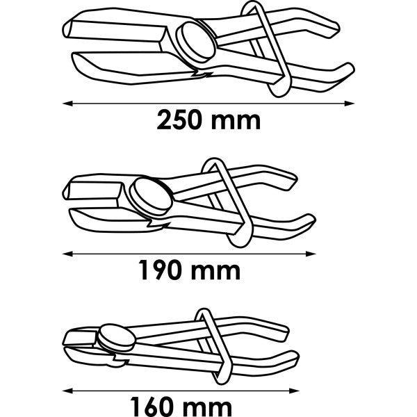 Vigor 3 Pce Flexible Hose Clamp Set V6799