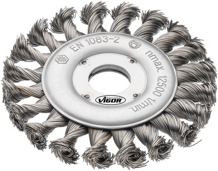 Vigor Wheel Brush for Right-Angle Grinder 115mm Knotted Wire V6804