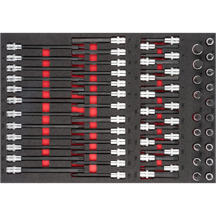 Vigor V4481-XXL/929 Tool Trolley Series XXL Stainless Steel Worktop with Tool Assortment, 929 Piece
