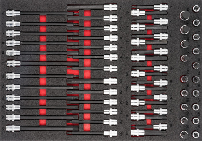 Vigor 62 Piece Socket Bit Set V6809 Modular Insert Tray