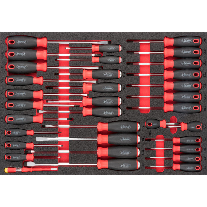 Vigor V4481-XXL/929 Tool Trolley Series XXL Stainless Steel Worktop with Tool Assortment, 929 Piece