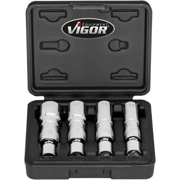 Vigor V7002/4 Spark Plug Socket Set Size 14 16 18 208 4 Piece For Sale