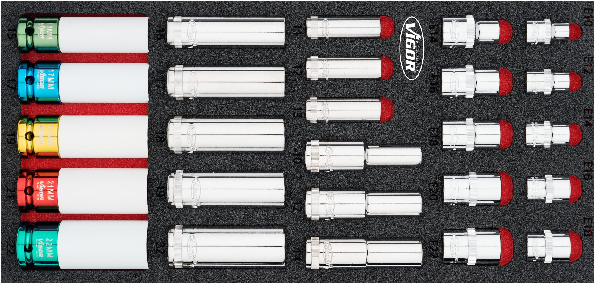 Vigor 26 Piece Socket Set V7323 Modular Insert Tray For Sale Online ...
