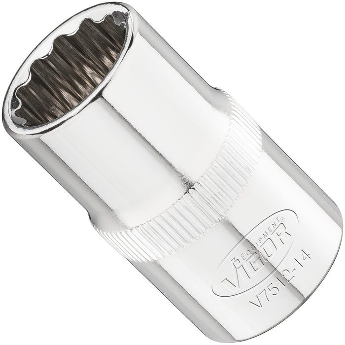 Vigor 1/2in Drive 14mm 12 Point Socket V7512-14