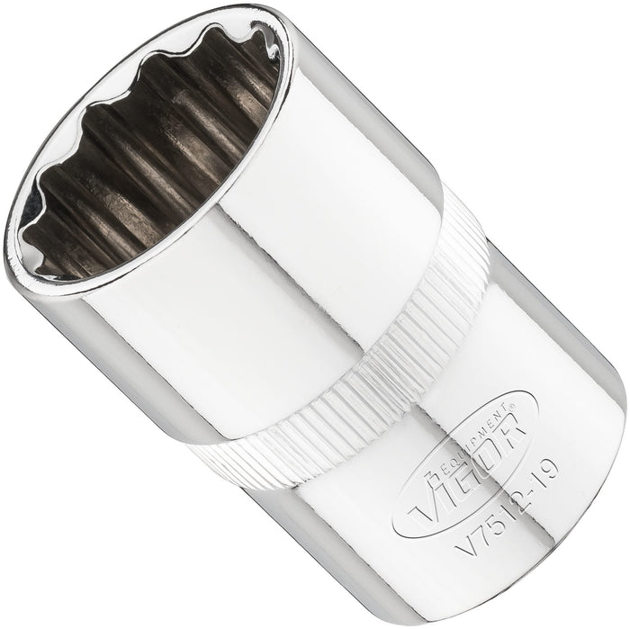 Vigor 1/2in Drive 19mm 12 Point Socket V7512-19