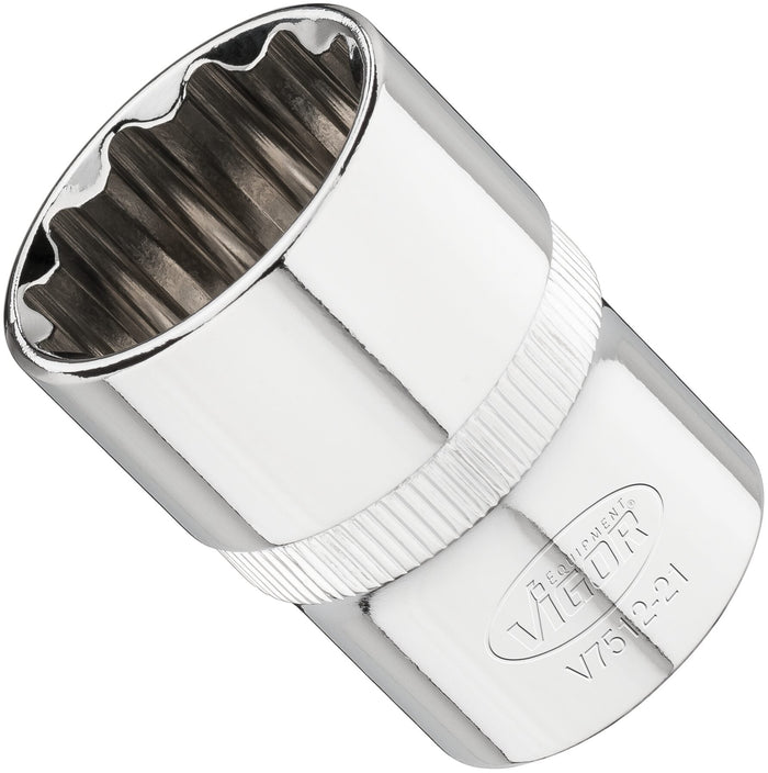 Vigor 1/2in Drive 21mm 12 Point Socket V7512-21