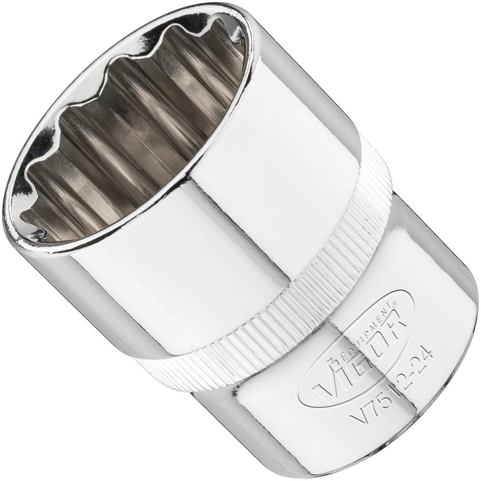 Vigor 1/2in Drive 24mm 12 Point Socket V7512-24