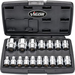 Vigor 1/2in Drive 17 Pce 12-Point Socket Set V7512/17