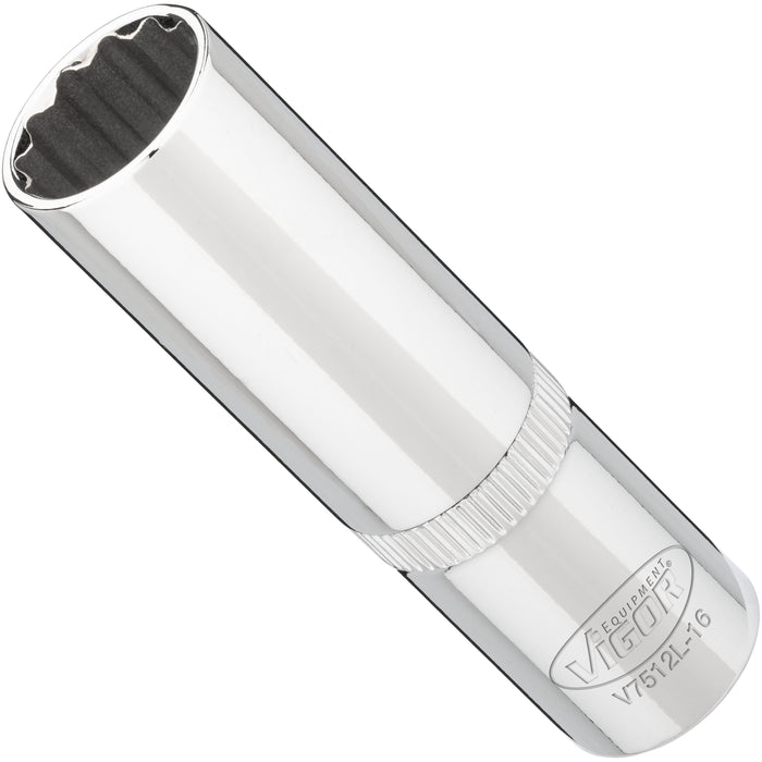 Vigor 1/2in Drive 16mm 12 Point Socket V7512L-16