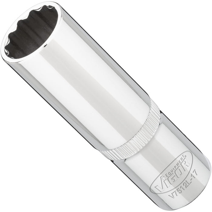 Vigor 1/2in Drive 17mm 12 Point Socket V7512L-17