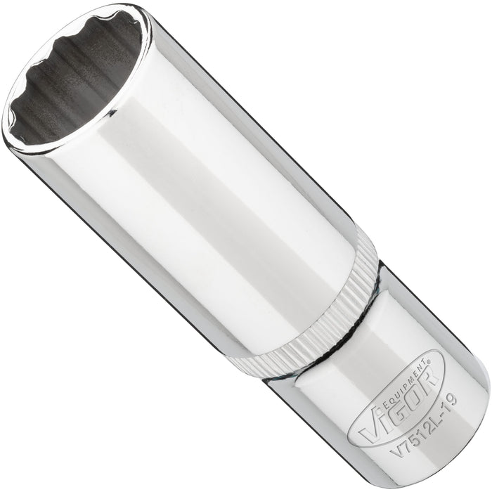 Vigor 1/2in Drive 19mm 12 Point Socket V7512L-19