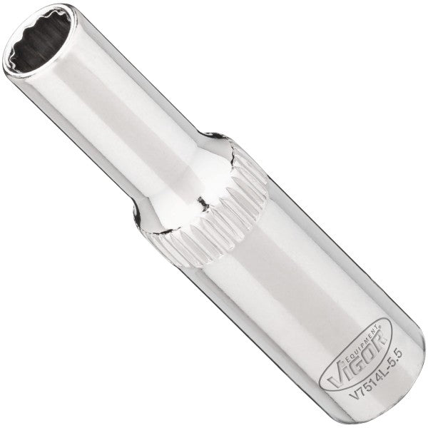 Vigor 1/4in Drive 5.5mm 12 Point Socket Long V7514L-5.5