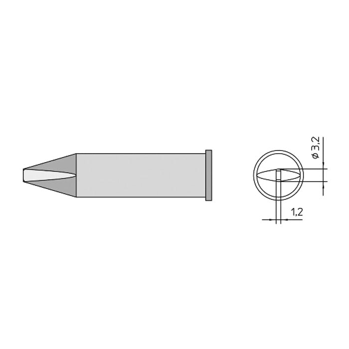 Weller XHT C Soldering Tip Chisel 3.2x1.2mm T0054480499