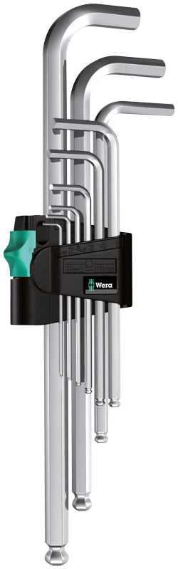 Wera 950/9 9 Piece Hex-Plus 1 SB L-Key Set Metric Chrome-Plated 073391