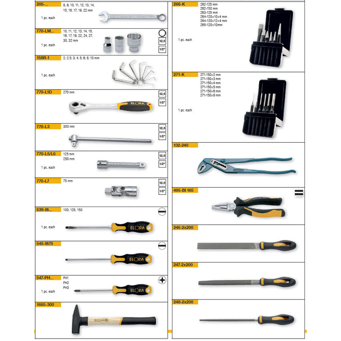 Elora Tool Assortment 64 Pce WS-1M
