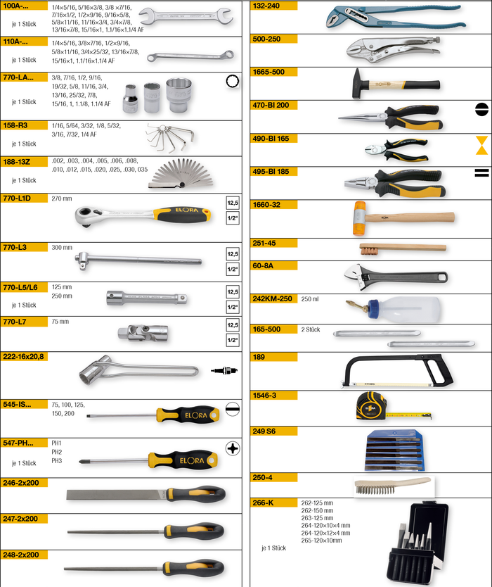 Elora Tool Assortment 89 Pce WS-2A