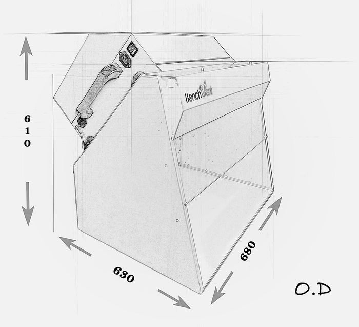 BenchVent Recirculating Fume Cabinet (Hood 570 x 525 x 450) BV660H-C