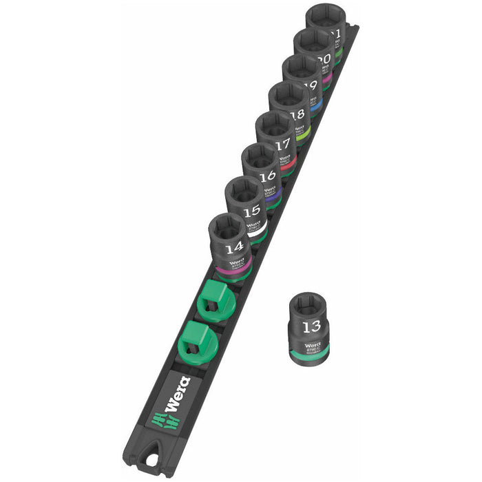 Wera Magnetic Socket Rail C Impaktor 1 Socket Set, 1/2