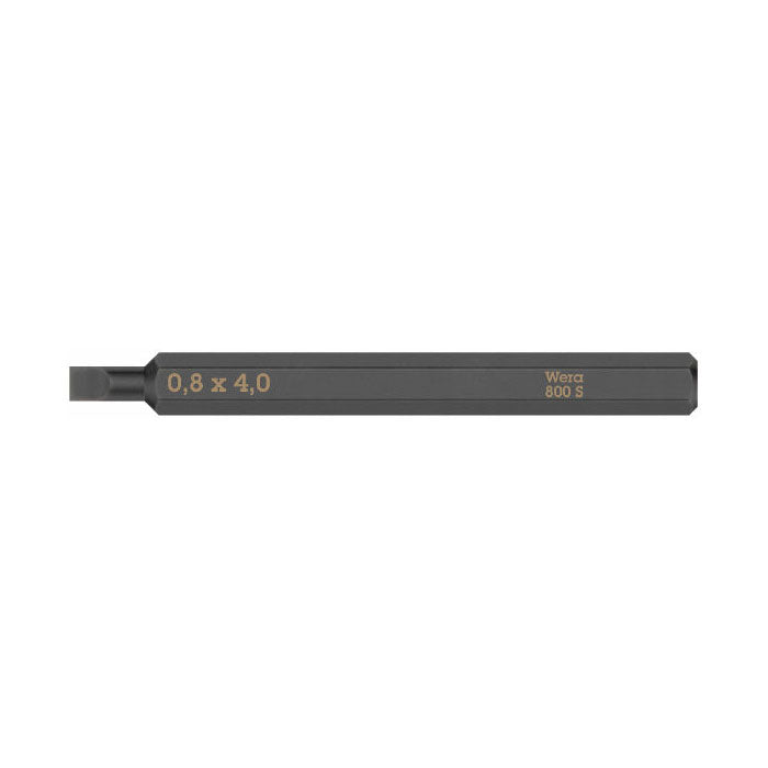 Wera 800 S Slotted Bit for Impact Screwdrivers 0.8 x 4.0 x 70 mm