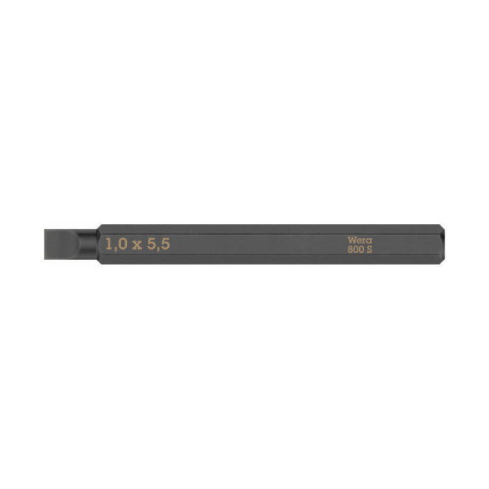 Wera 800 S Slotted Bit for Impact Screwdrivers 1.0 x 5.5 x 70 mm