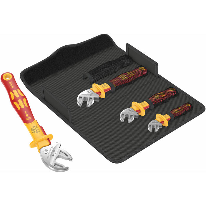 Wera 6004 Joker VDE 4 Set 1 Insulated Self-Setting Spanner Set, 4 Pce