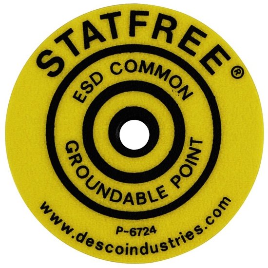 Desco 06721 Groundable Point Label, 38mm Diameter, 10/PK 