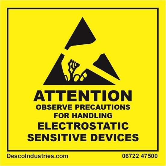 Desco 06722 RS-471 Attention Label, 51mm x 51mm, 500/RL