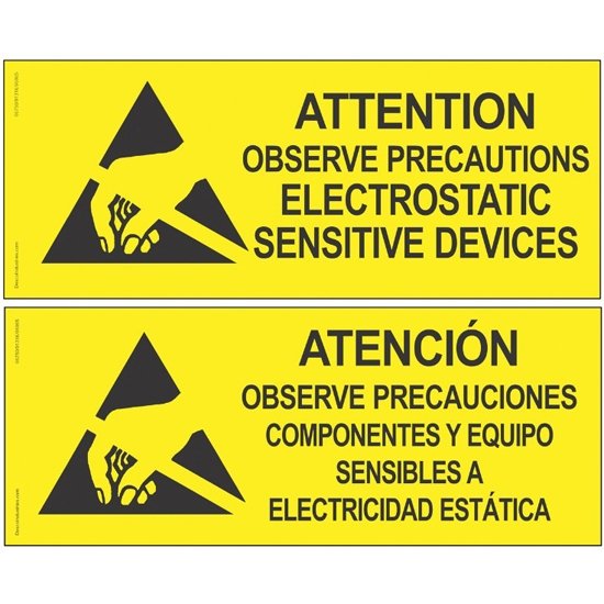 Desco 06750 RS-471 Attention Sign, English-Spanish, 102mm x 254mm