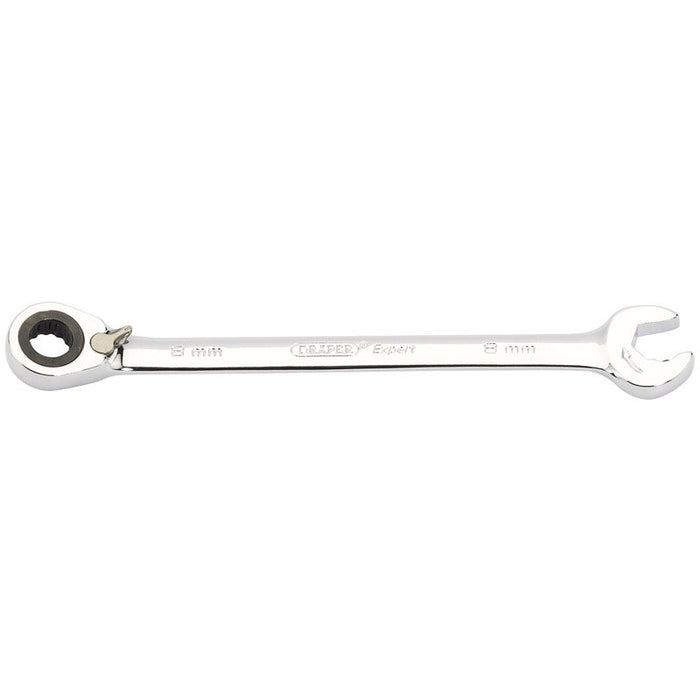Draper Tools Expert 8mm Draper Expert Hi-Torq® Metric Reversible Double Ratcheting Combination Spanner