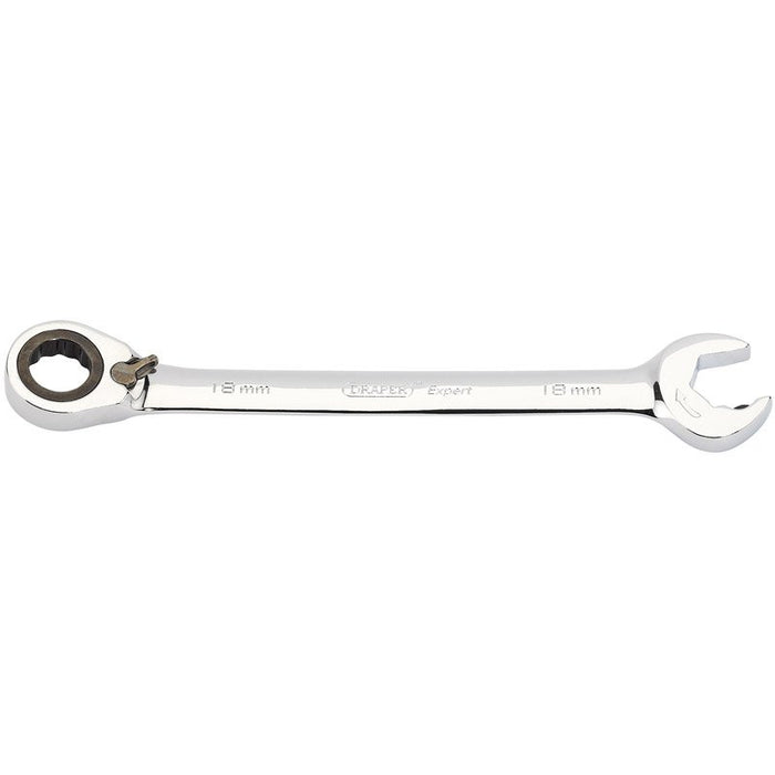 Draper Tools Expert 18mm Draper Expert Hi-Torq® Metric Reversible Ratcheting Open End/Combination Spanner