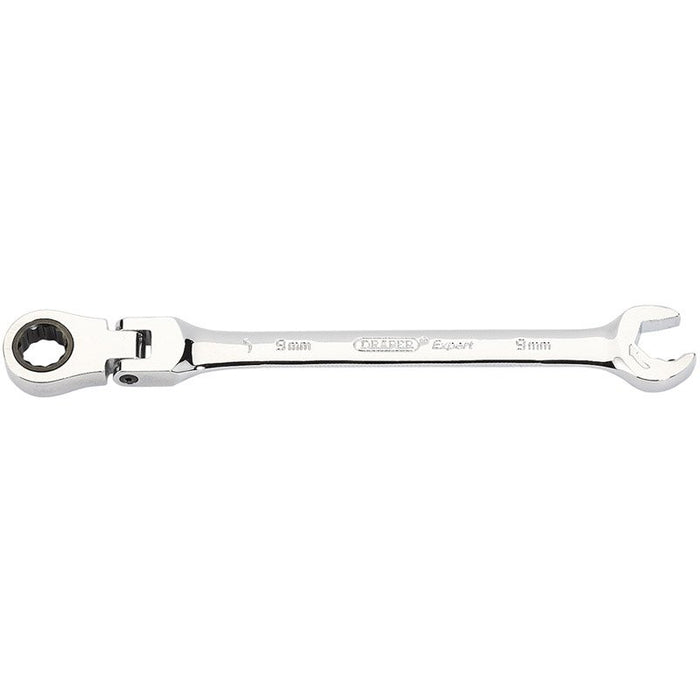 Draper Tools Metric Combination Spanner with Flexible Head and Double Ratcheting Features (9mm)