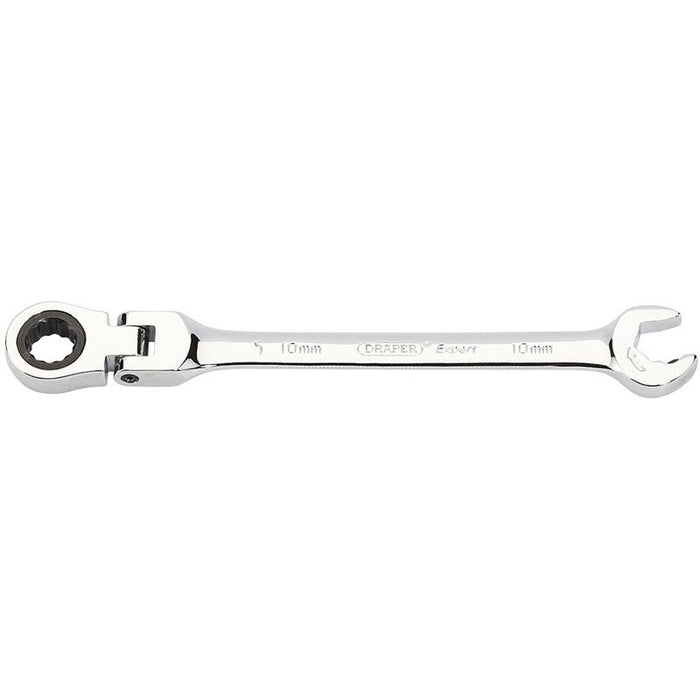 Draper Tools Metric Combination Spanner with Flexible Head and Double Ratcheting Features (10mm)