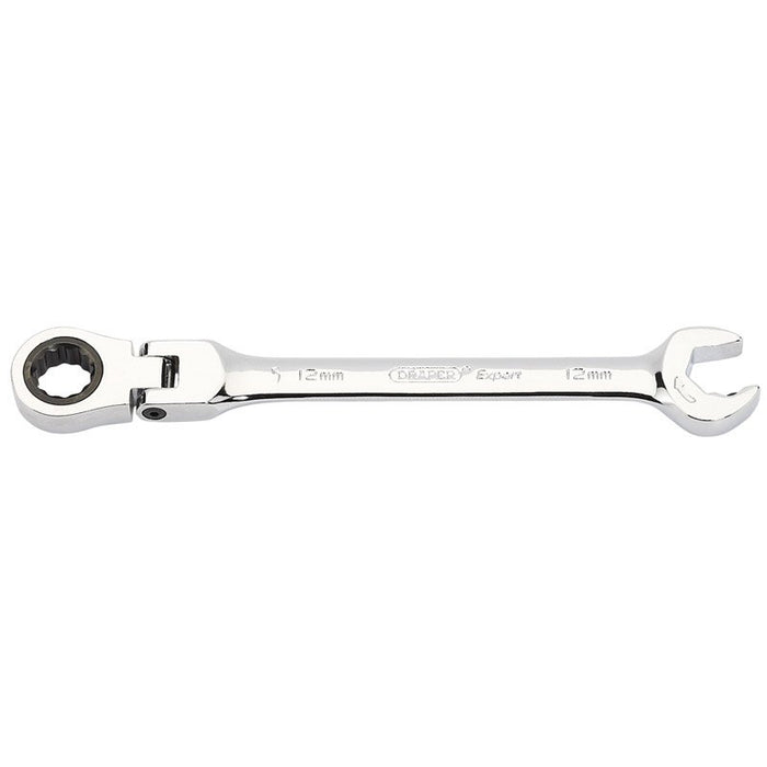 Draper Tools Metric Combination Spanner with Flexible Head and Double Ratcheting Features (12mm)