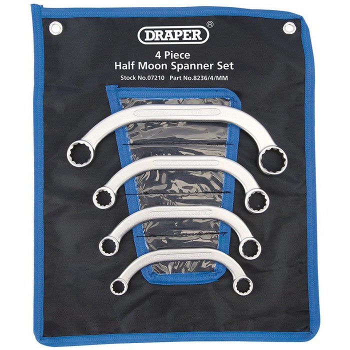 Draper Tools Half Moon (Obstruction) Ring Spanner Set (4 Piece)