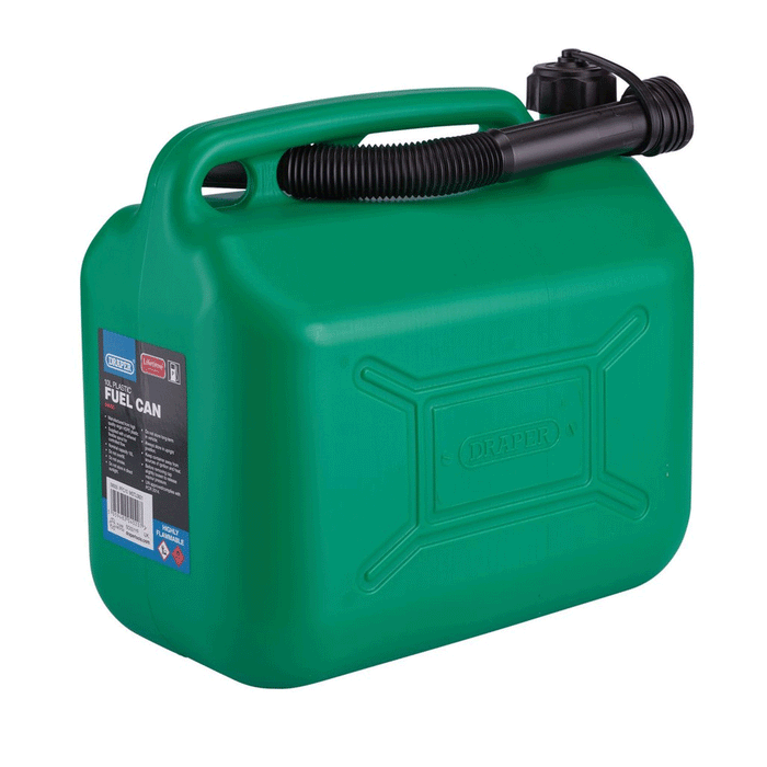 Draper Tools Plastic Fuel Can - 10L - Green