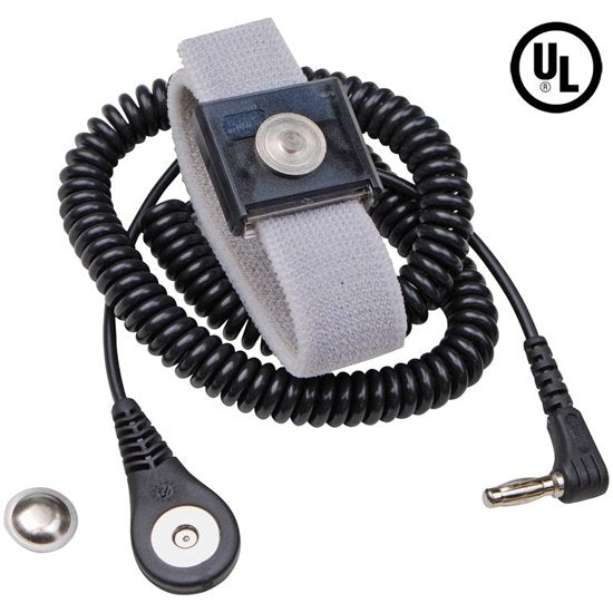 Desco 09202 Jewel MagSnap Adjustable Elastic Wrist Strap with 1.8m Angle Coil Cord