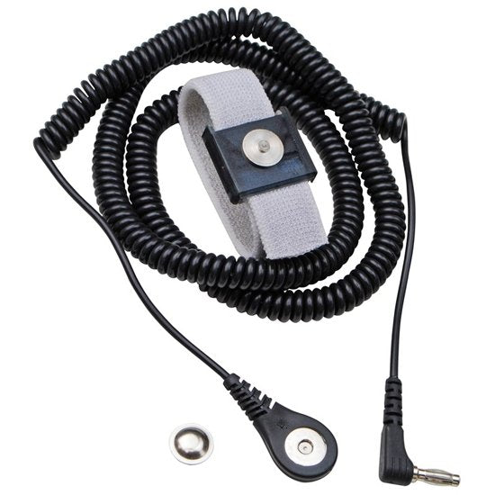 Desco 09203 Jewel MagSnap Adjustable Elastic Wrist Strap with 3.7m Angle Coil Cord