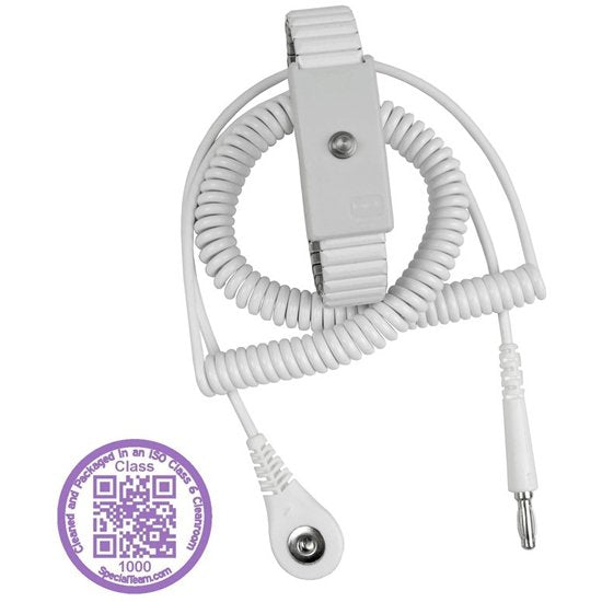 Desco 09231 Jewel Adjustable Metal Wrist Strap with 1.8m Coil Cord, Clean Pack