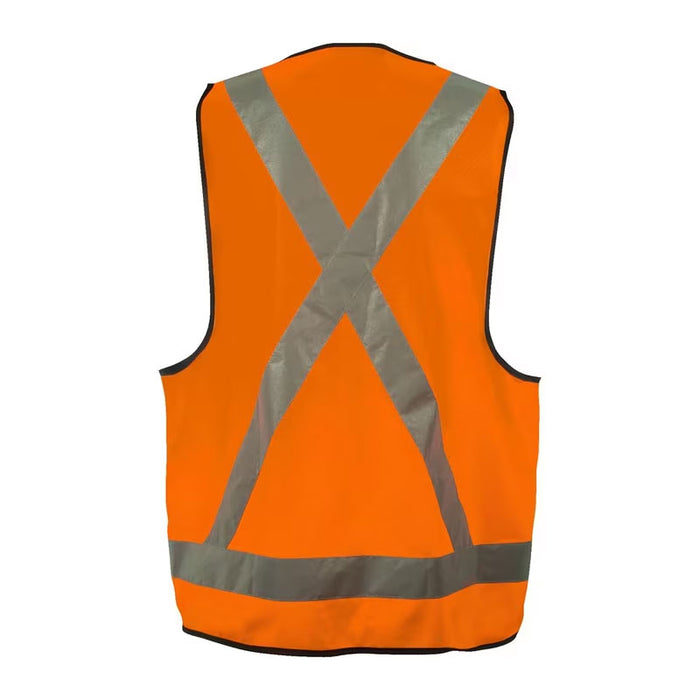 Brady Hi Vis Day Night Safety Vest Orange Medium