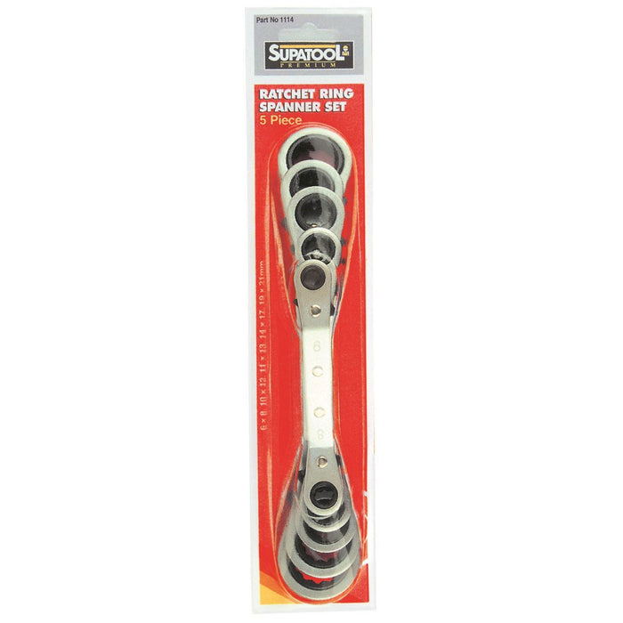 Supatool Ratchet Ring Spanner Set 5 Piece