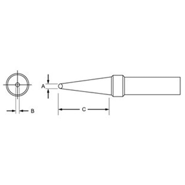 Weller PFT8 Solder Tip 1.19mm Conical Flat