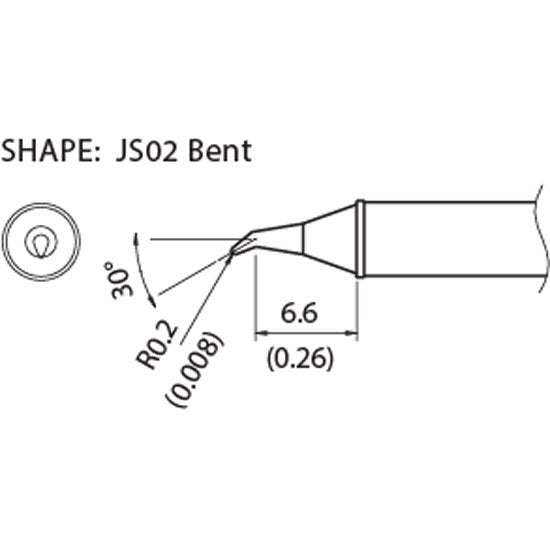 Hakko Soldering Tip <350â„ƒ> Shape-0.2RSSB for FX-1001