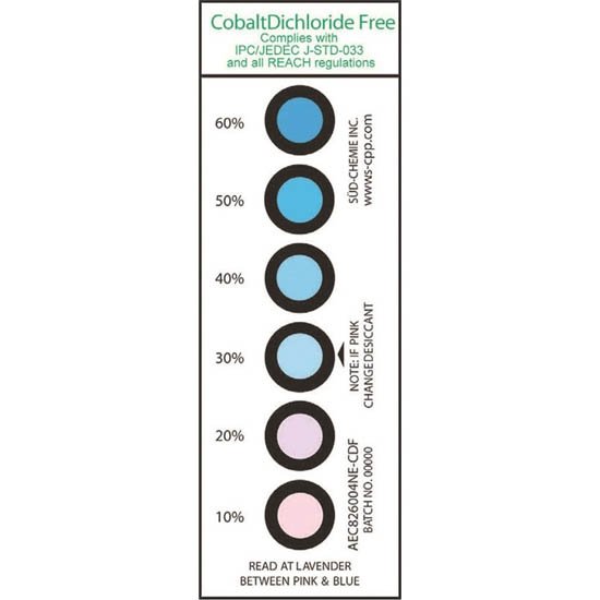 Desco 13861 - Humidity Indicator Card, 10% 20% 30% 40% 50% 60% RH, Cobalt Dichloride Free, 200/Can