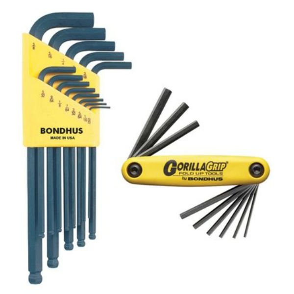 Bondhus Packset - Balldriver L-Wrench Set 10937 (.050 - 3/8) and GorillaGrip Fold-up Set 12589 (5/64 - 1/4)