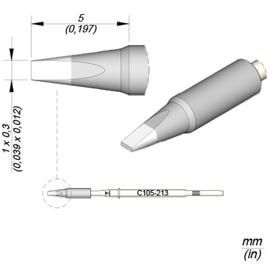 JBC 1 x 0.3mm S1 Cartridge Chisel