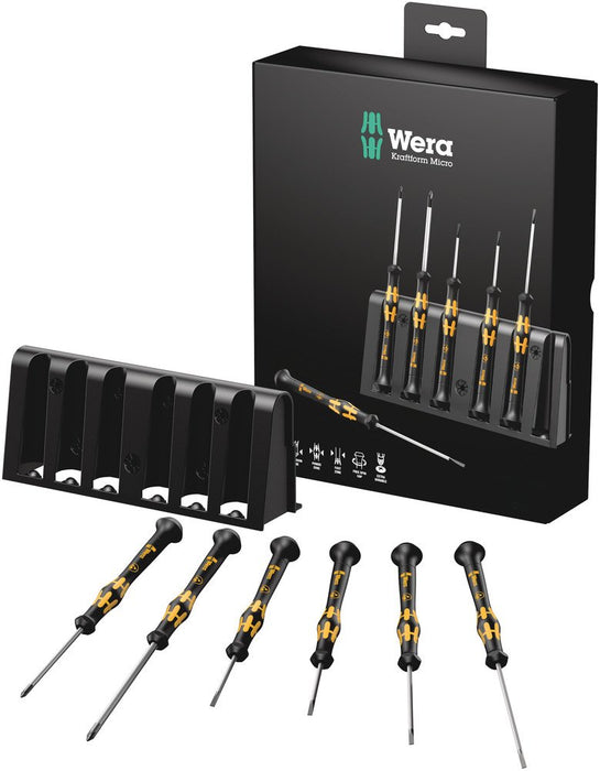 Wera 1578 ESD Slotted/Phillips Precision Screwdriver Set & Rack 6 Pce 030170