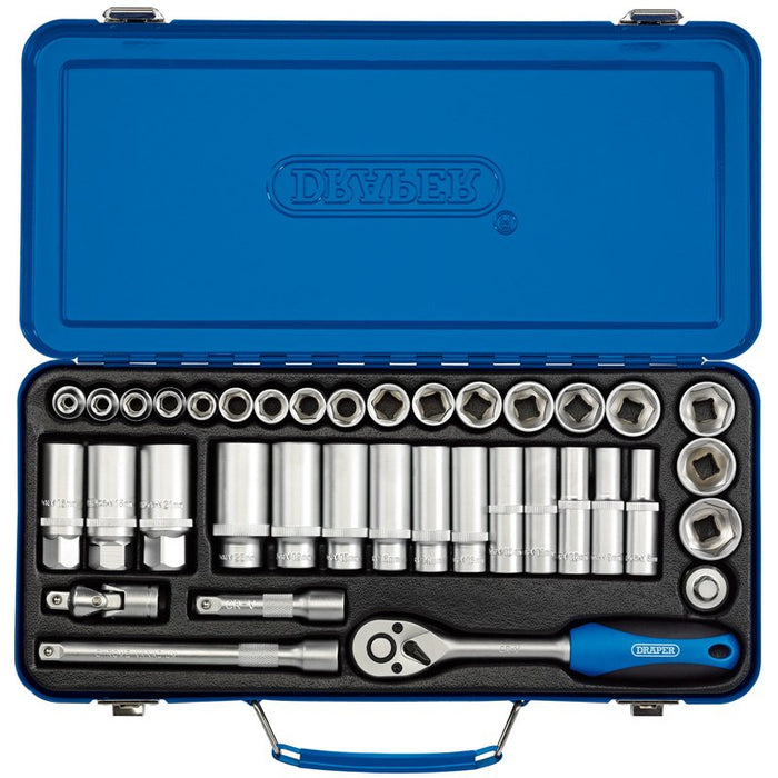 Draper Tools 3/8 Sq. Dr. Metric Socket Set (37 Piece)