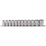 Draper Tools 1/2 Square Drive Socket Set on Metal Rail (12 Piece)