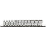 Draper Tools 1/4 Sq. Dr. Metric Socket Set on Metal Rail (13 Piece)